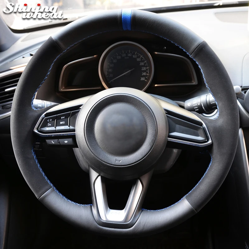 

Black Suede Steering Wheel Cover for Mazda 3 Axela Mazda 6 Atenza CX-3 2018-2019 CX-5 2017-2019 CX-9 Toyota Yaris 2019