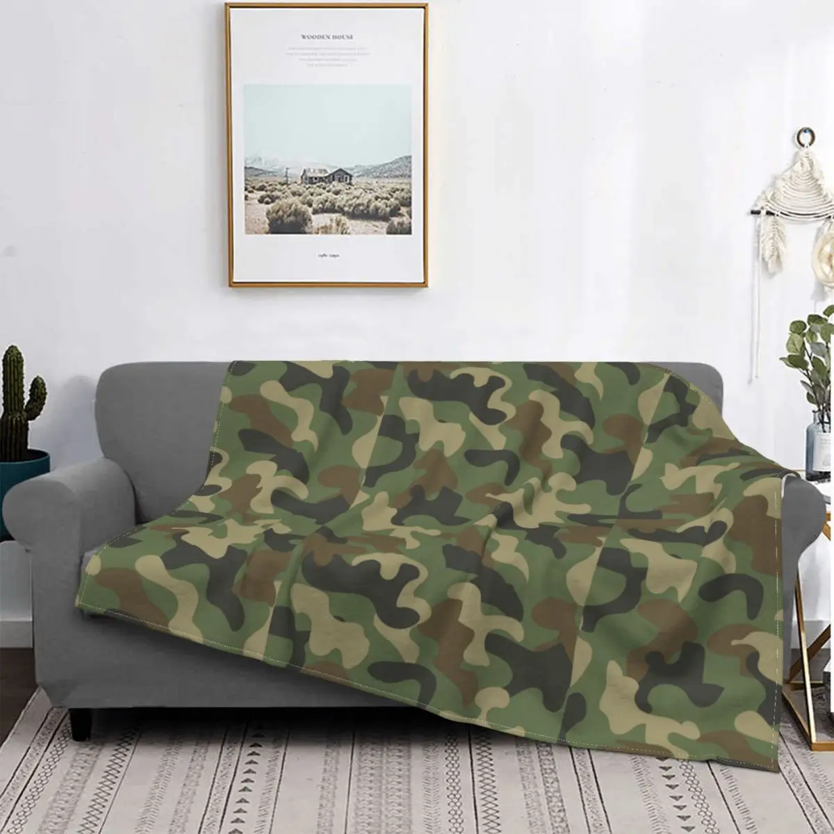 

Camouflage Blankets Fleece Decoration Ultra-Soft Throw Blankets for Bedding Bedroom Plush Thin Quilt