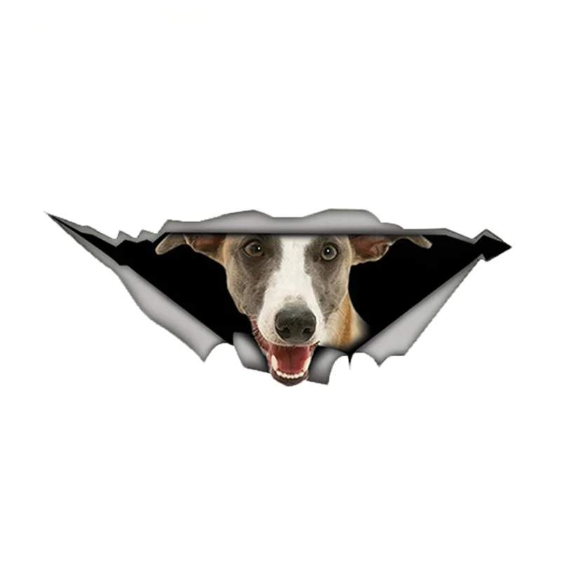 

Funny Whippet Car Sticker Torn Metal Decal Reflective Stickers Waterproof 3D Car Styling Pet Dog Decals 13cm*5cm