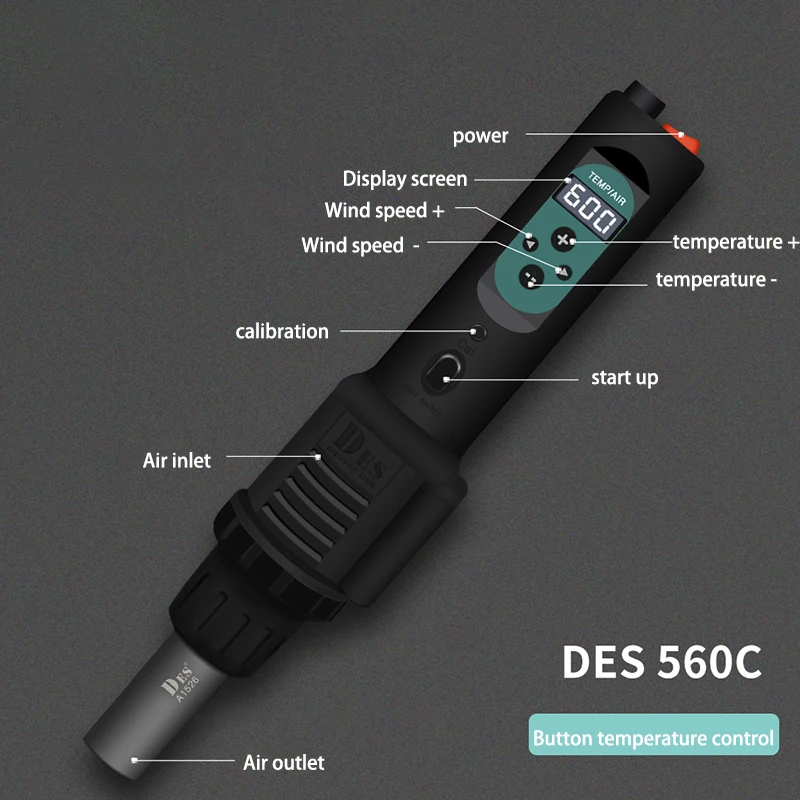 Imagem -04 - Mini Pistola de ar Quente para Solda 110v 220v Estação de Solda Digital com Led 560w Ferramentas de Reparo