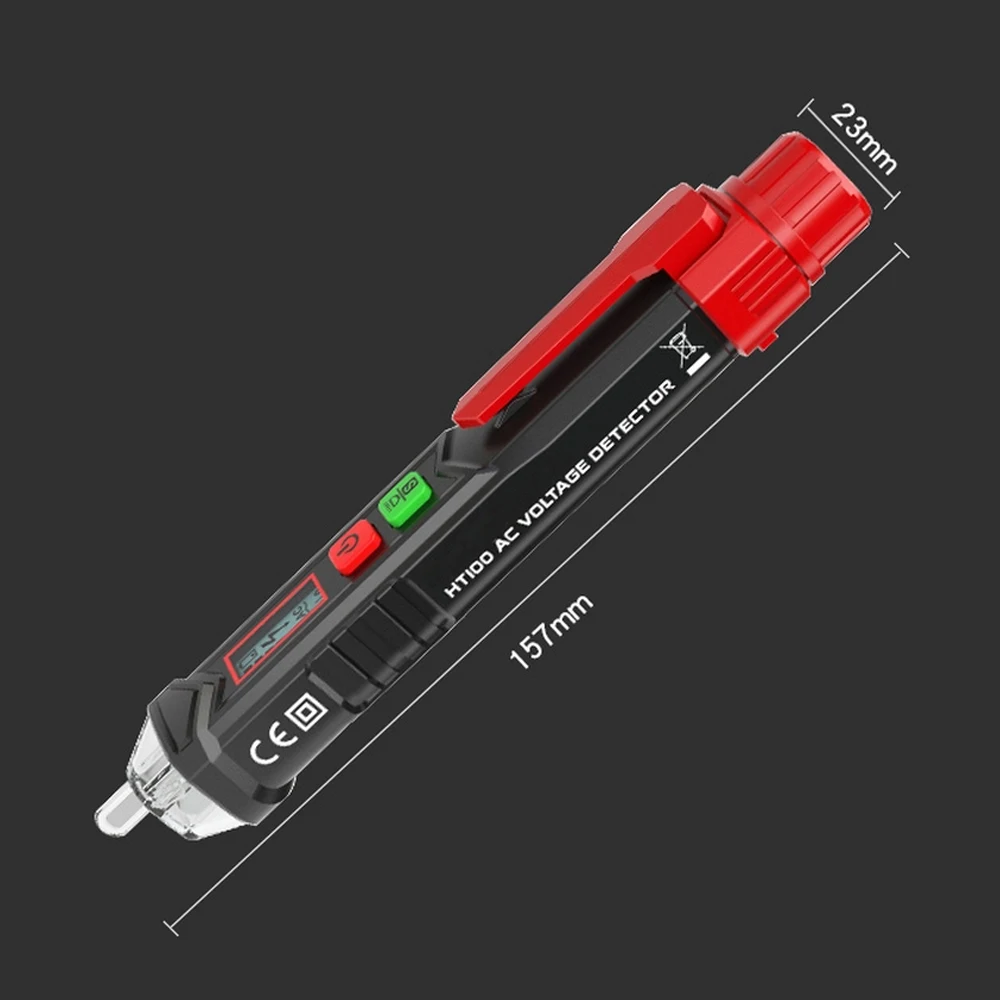 HT100 Spannung Tester Pen Intelligenten Nicht-kontakt Pen Alarm AC Spannung Detektor Dual Empfindlichkeit Tester Sensor mit Taschenlampe