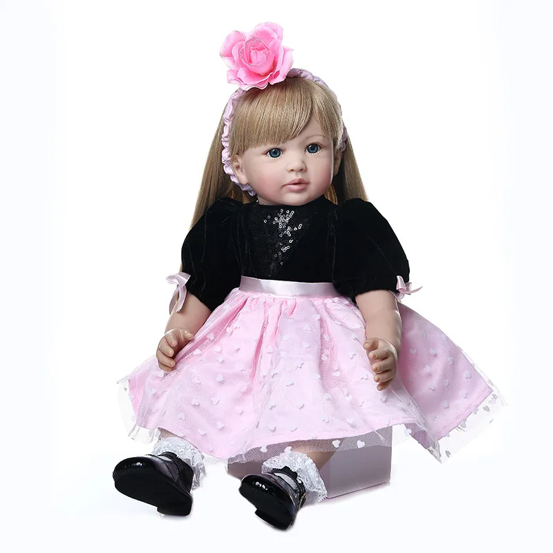 

Bebes doll with New long hair simulation doll Princess exquisite doll beautiful safflower hairpin children's festival gift