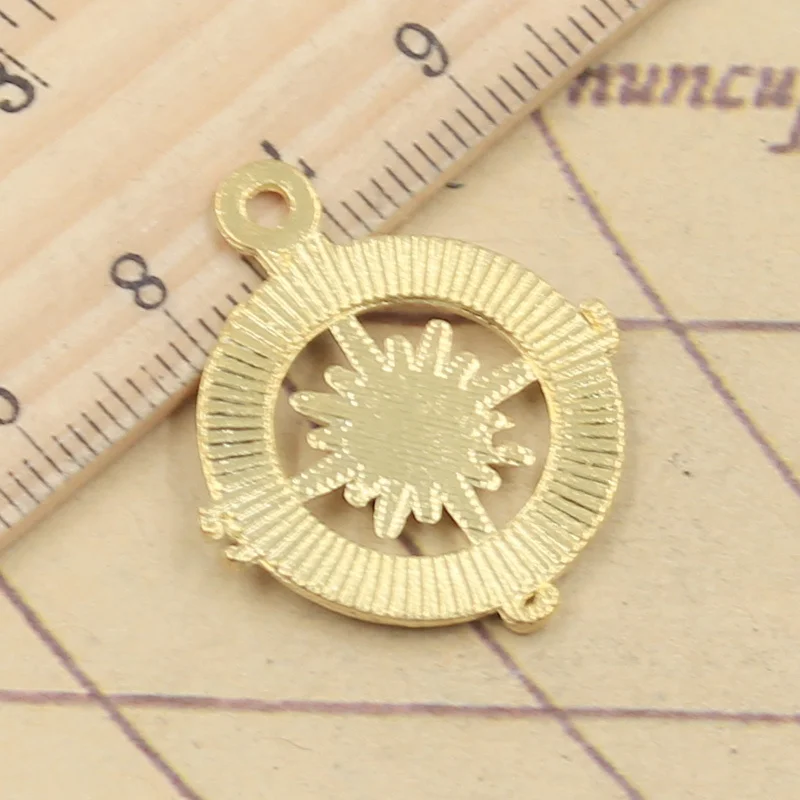 10 sztuk Charms kompas 28x24mm tybetański brąz srebrny kolor wisiorki antyczny tworzenia biżuterii DIY Handmade Craft — zdjęcie 7