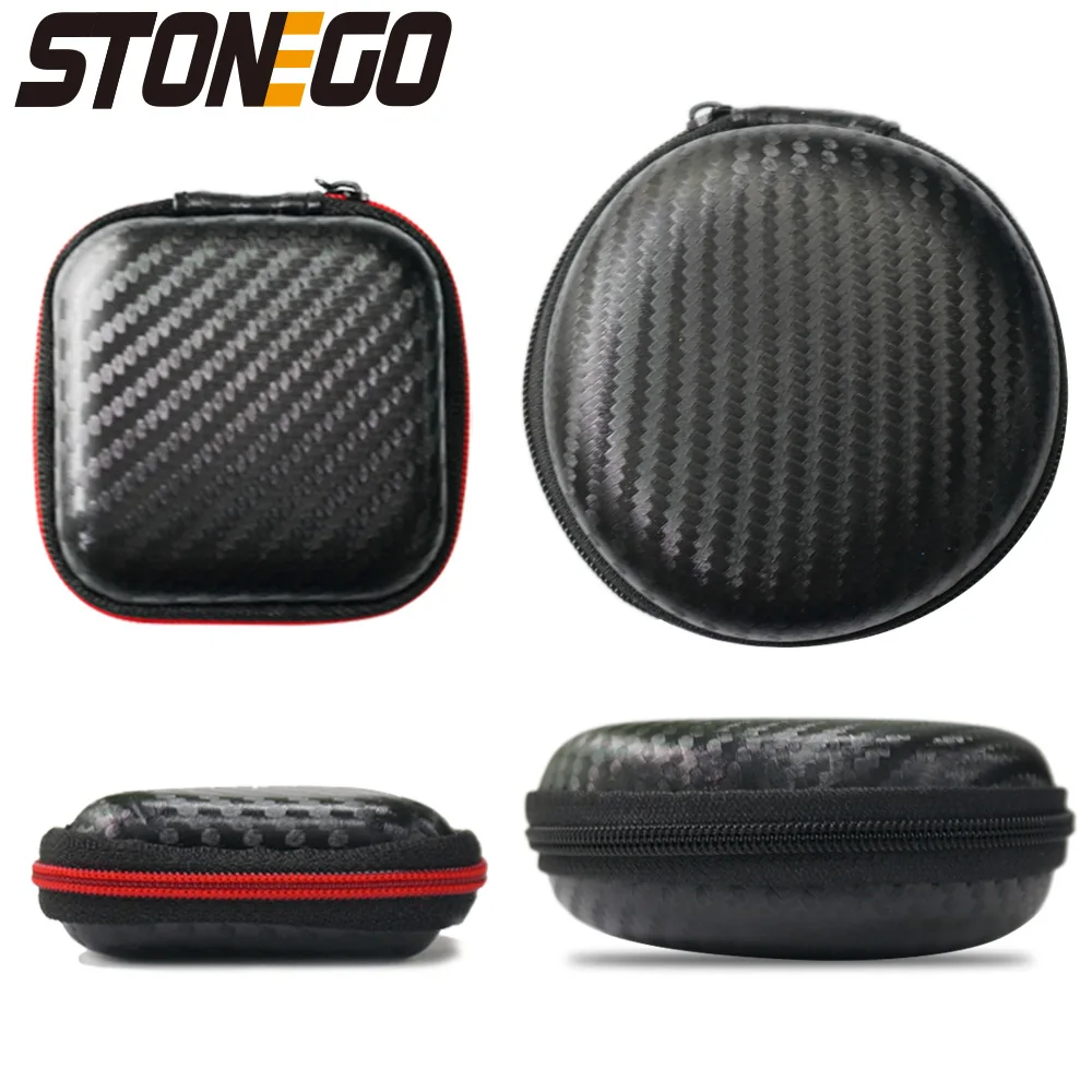 STONEGO Cable Organizer Storage Box USB Hard Case Earphone Keychain Bags Waterproof SD Card Earbuds Holder Box Circular square