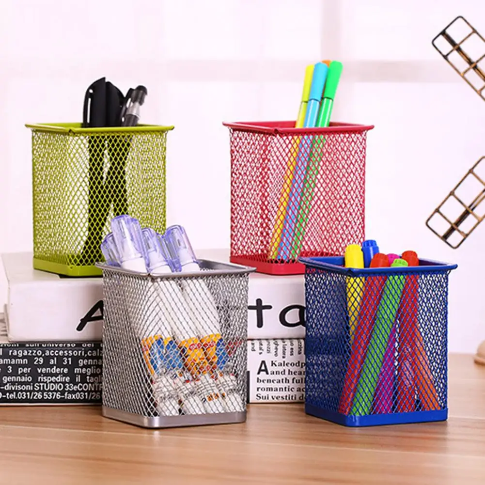 ปากกาขนาดใหญ่ Pencil กล่องสวมใส่ Wrought Iron เดสก์ท็อปปากกาตาข่ายกล่อง