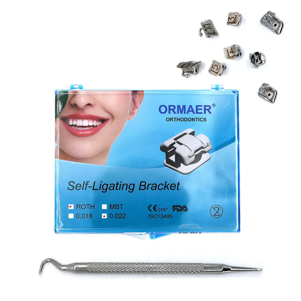 

Dental Braces Teeth Brackets Self-ligating Roth 022 345 Hooks With Tool Dentistry Orthodontics Appliance ORMAER Dentistry