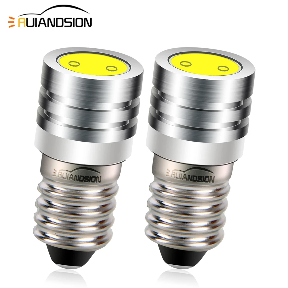 2PCS COB 2W E10 led bulb E10 DC 3V 6V 12V Instrument bulb E10 Indicator bulb Old fashioned flashlight bulb
