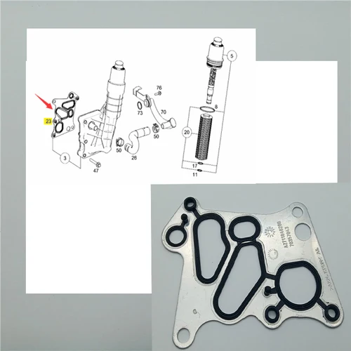 Juego de juntas de filtro de aceite para Mercedes, kit de carcasa para enfriador de aceite de radiador, M271, W204, C180, C200, E200, SLK, 2711840280, 2711840380