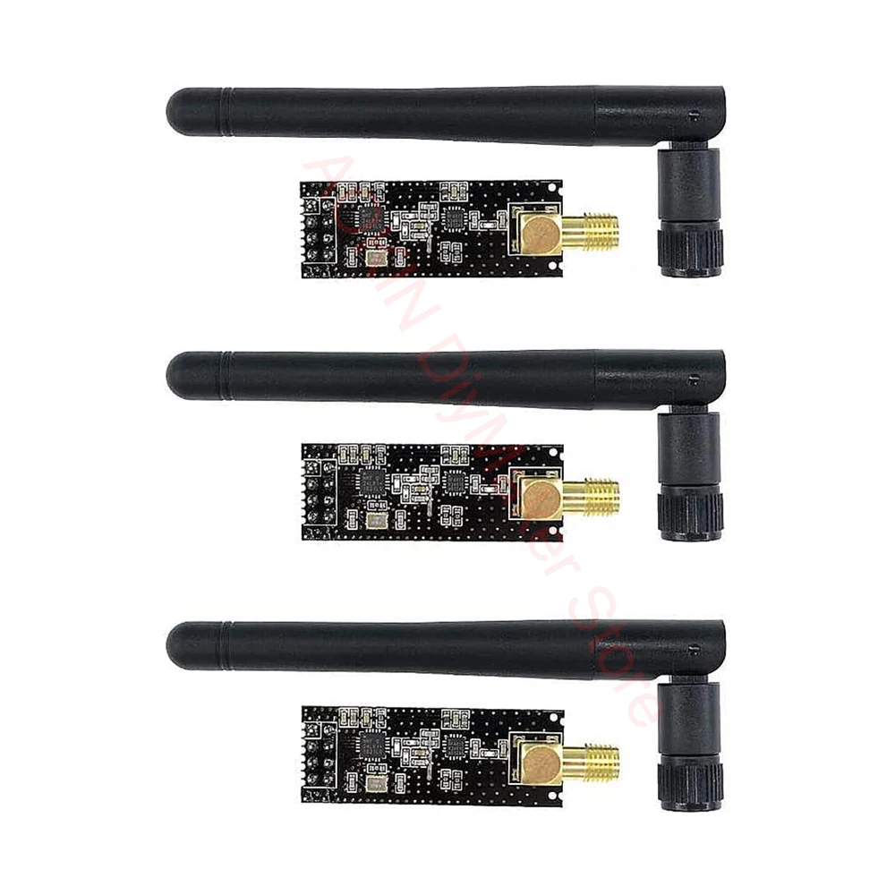 3pcs Wireless Transceiver Module RF Transceiver Module 2.4G 1100m NRF24L01+PA+LNA SMA Antenna for Arduino KY67