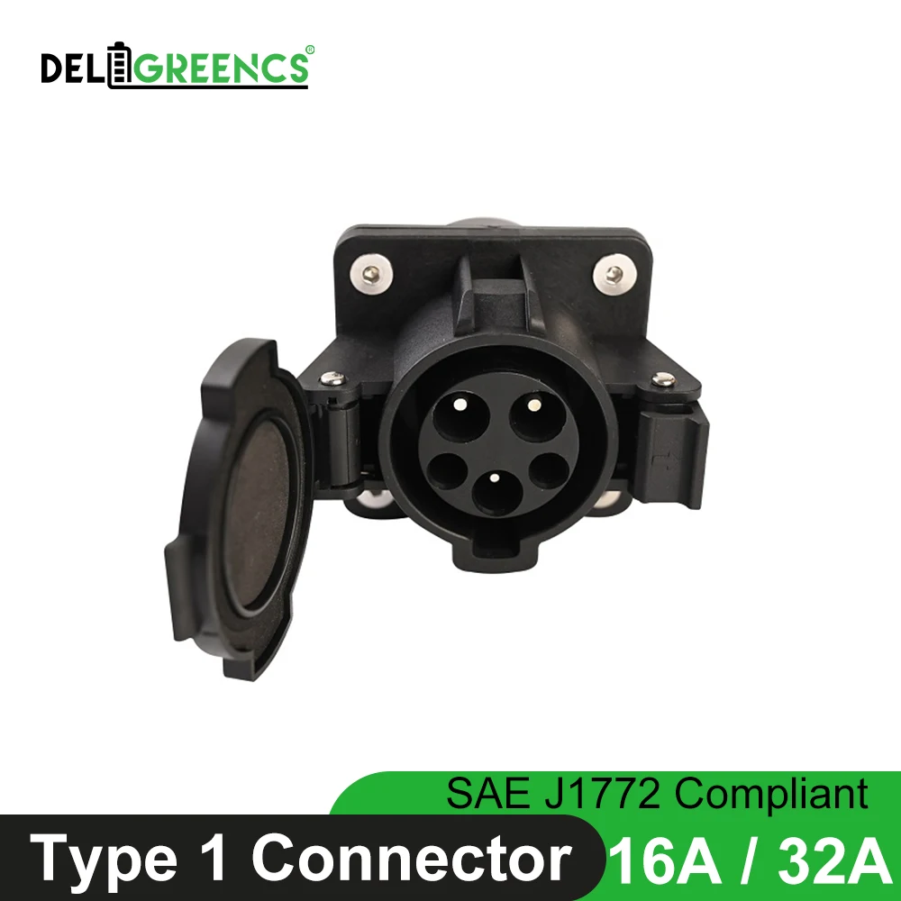 Duosida SAE J1772 Type 1 Socket 16A 32A for Electric Vehicle AC Inlet Connector Socket without Cable Electric Car EV