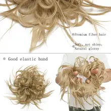 Curly Synthetic Hair Bun Elastic Band for Women #3