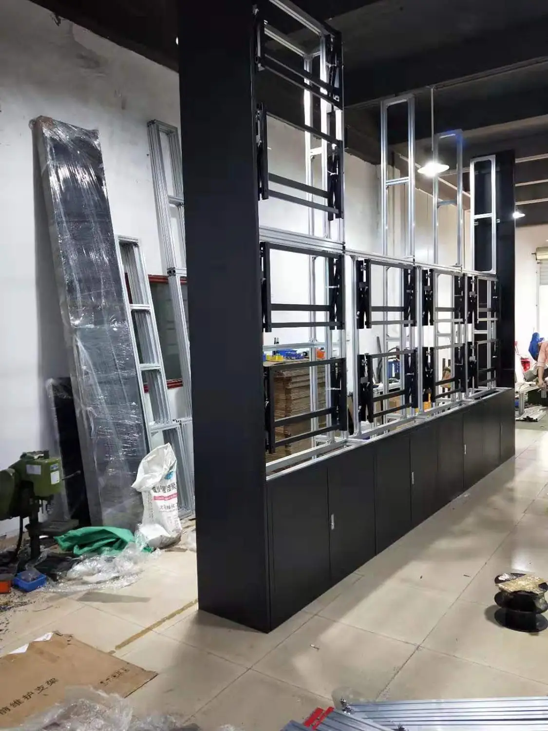 Customize Monitor support video wall steel structure cabinet stand