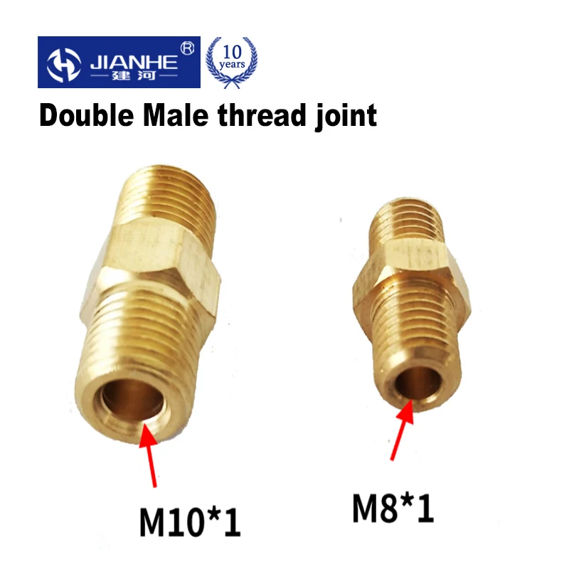 

JSW M8*1 M10*1 R 1/8 Double Male thread joint/tubing joint/lubricating pump accessories/distributor double pipe joint/fitting