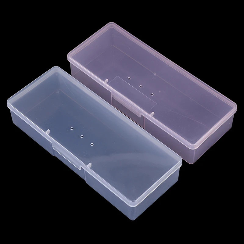 1PC Plastic Nail Tools Storage Box Nail Rhinestone Studs Decorations Brushes Buffer Files Grinding Container Holder Caseportable