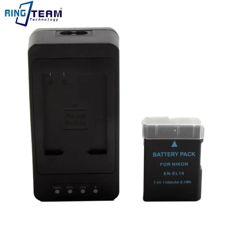 Suitable for Nikon EN-EL14 Battery Charger D5200 5300 5100 3400 3500 5600 Camera EN-EL14 Battery ENEL14 EN EL14 Quick Charger