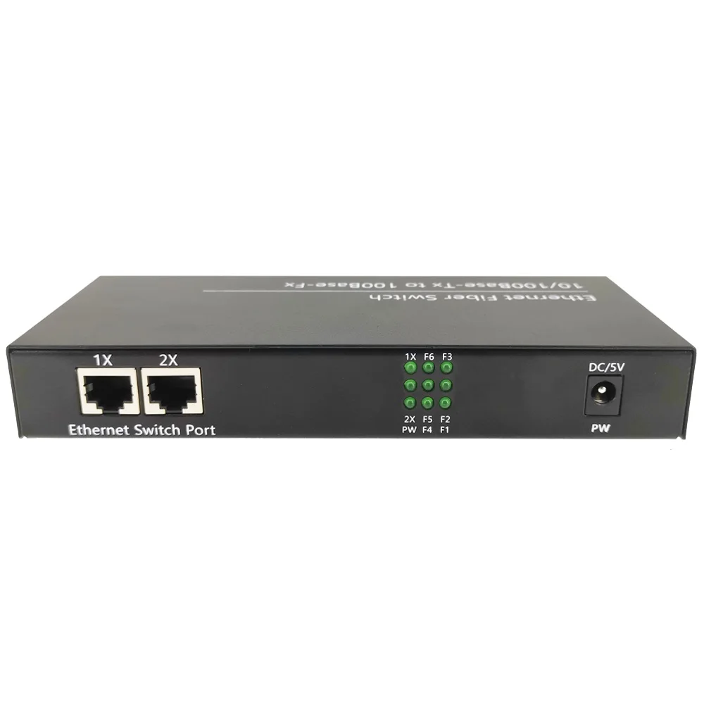 10/100M Ethernet Fiber switch Ethernet to Fiber 25km Fiber Optic Converter 2 RJ45 6 Fiber ports Fiber Optical Media Converter