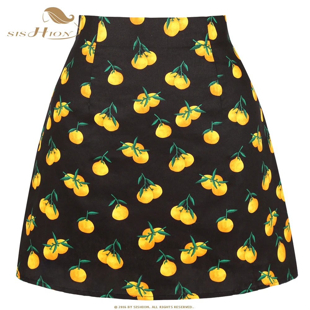 SISHION Dropshipping Floral Toucan Print Mini Rock SS0008 Baumwolle Vintage Schlank Retro Sexy Röcke Frauen Damen Frauen Rock Y2K – Detail 29