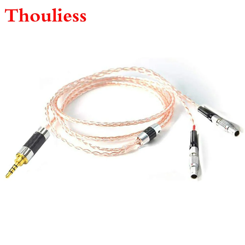 Thouliess HI-FI 8 Cores 7N OCC Copper Silver Mixed Earphone Replacement Cable Upgrade Cable for Focal Utopia ELEAR Headphones