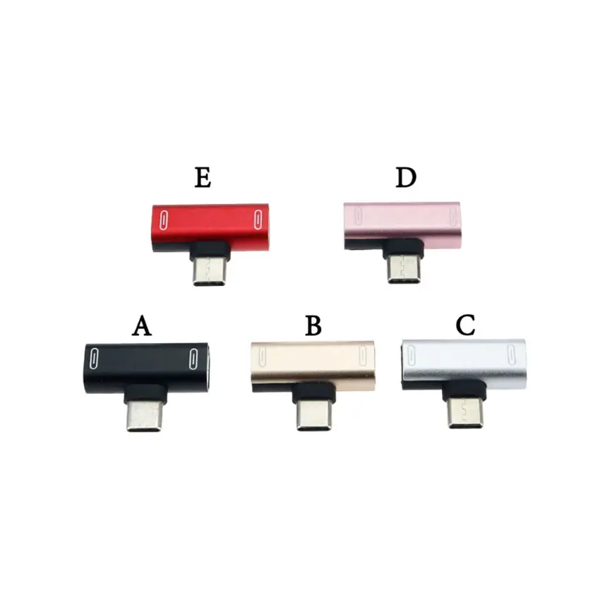 ChengHaoRan 2 в 1 двойной тип C адаптер для Huawei Xiaomi Type-c зарядный адаптер для телефона конвертер наушники аудио