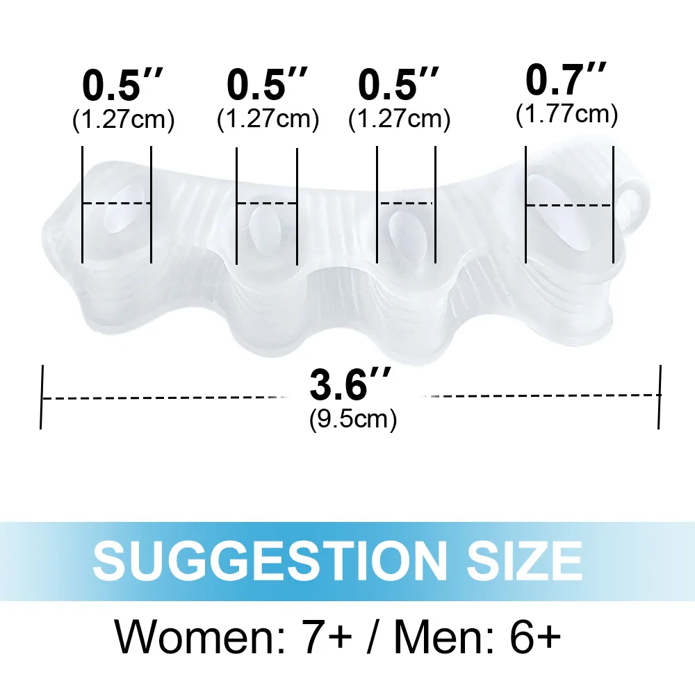 調節可能なシリコンつま先セパレーター,2個,外反母趾矯正器,重複,つま先の痛みの緩和,ペディキュアツール,c1874