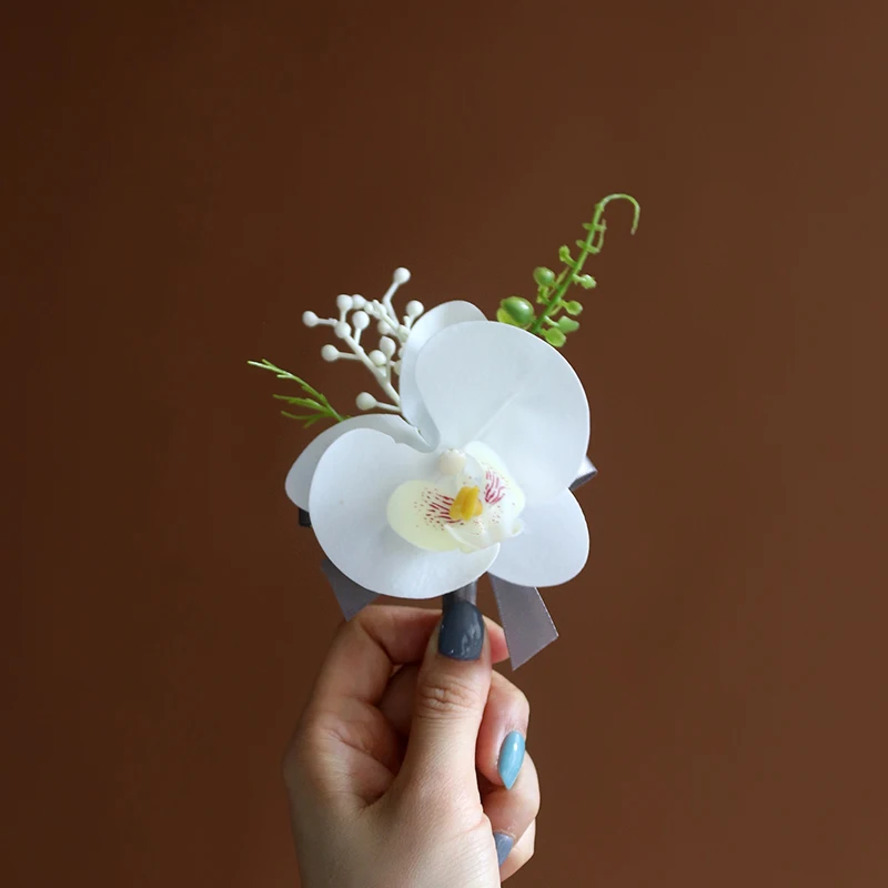 GT Corsages de seda para decoración de boda, ramillete de muñeca de peonía, alfiler, flores para invitados