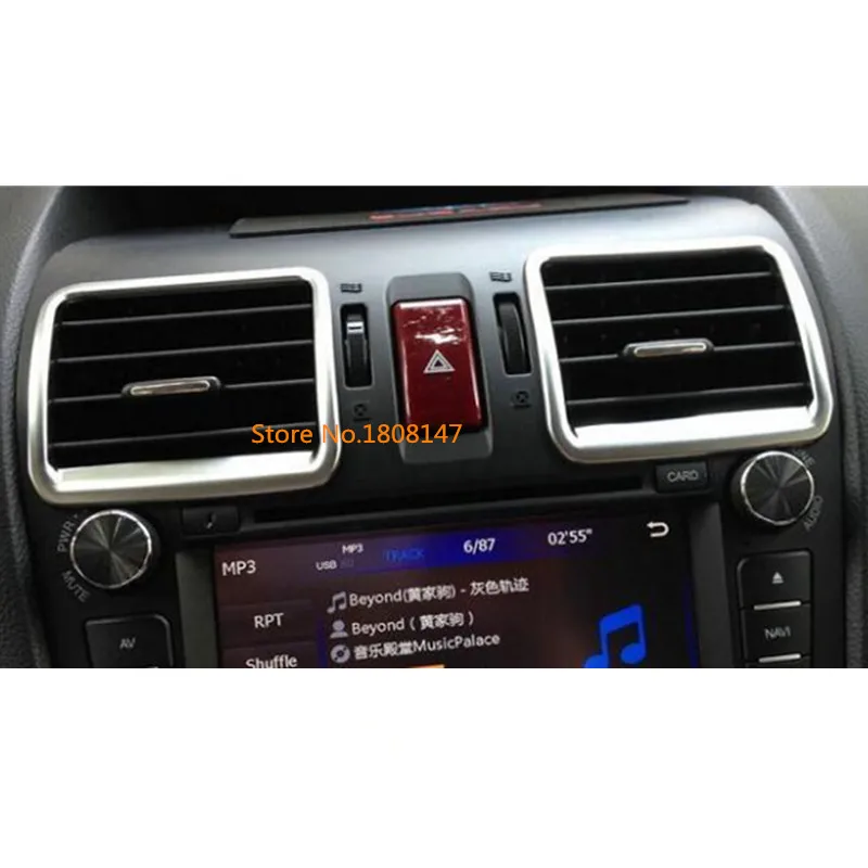 Car Garnish Cover Frame Trim ABS Front Air Conditioning Middle Outlet Vent 2pcs For Subaru Forester 2013 2014 2015 2016 2017