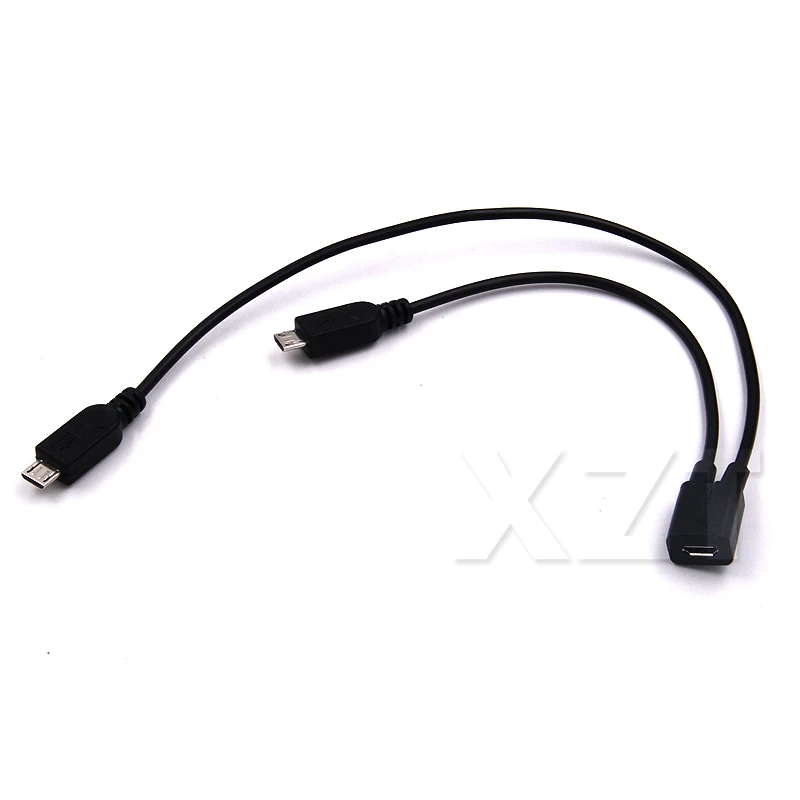 

Micro USB 2.0 Splitter Y 1 Female to 2 Male Data Charge Cable Extension Cord For Samsung Computer Sync Data Cable