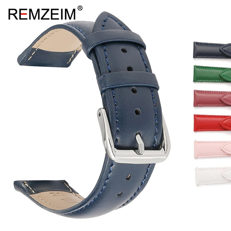 Genuine Leather 16mm 18mm 20mm 22mm Watchband Calfskin Men Women Business Watch Straps Watch Accessories