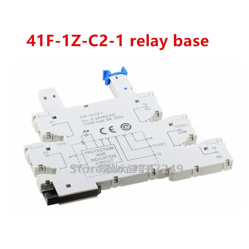 10Pcs New HF relay HF41F-5-ZS HF41F-12-ZS HF41F-24-ZS HF41F 5V 12V 24V ZS Ultra thin power relay 5 Pin 6A 41F-1Z-C2-1 relay base
