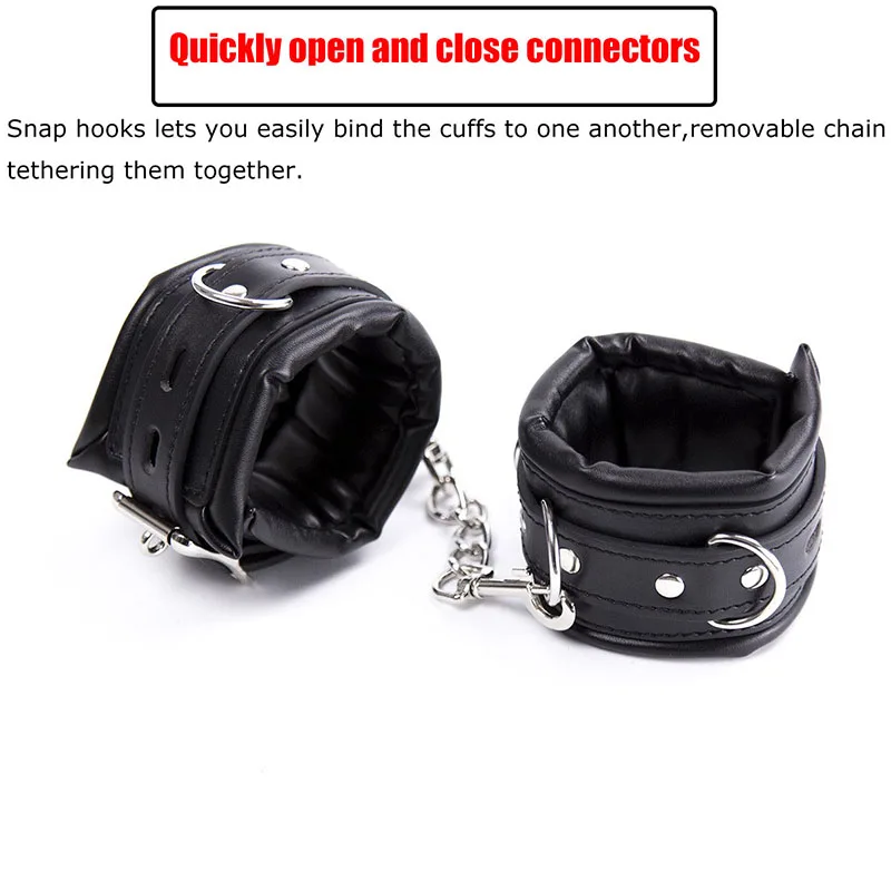 Sex Toys for Couples,Leather Padded Handcuffs,Harness Collar Bdsm,Slave Anklecuffs,Bondage Gear,Adult Games - Image 4