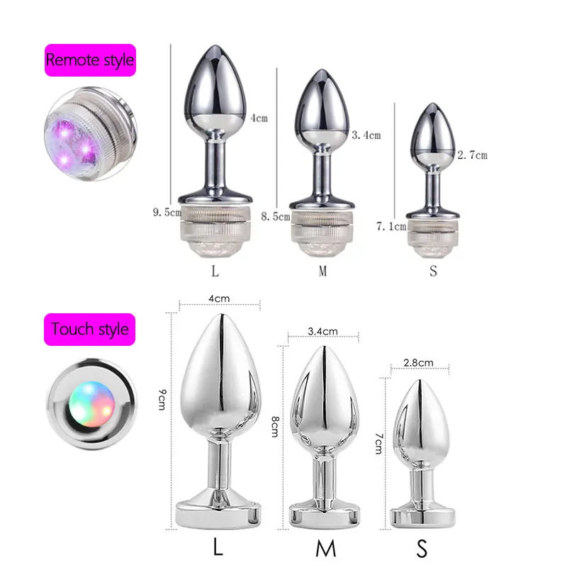 Led Butt Plug Metal Anal Plug With Light Sex Games For Couples Luminous Anal Cork Prostate Massage Buttplug Tail Erotic Toys