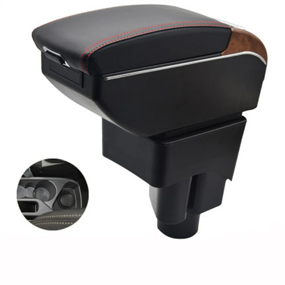 For Car Ford Ecosport Armrest Box Central Content Interior Arm Elbow Rest Storage Case Car-styling with USB Cup Holder