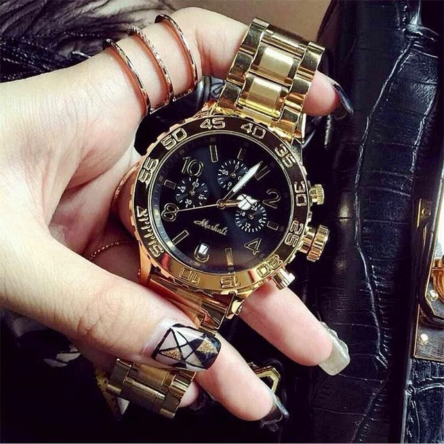 High Quality Big Face Chic Women Watches Quartz Waterproof Stainless Steel Designer Watch Women Bracelet Watch AliExpress