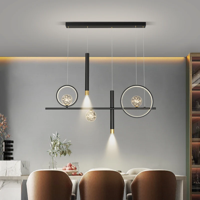 

Modern Minimalist Atmosphere Led Pendant Lights Spotlight Dining Room Bar Table Long Chandelier Luxury Nordic Starry Lamp