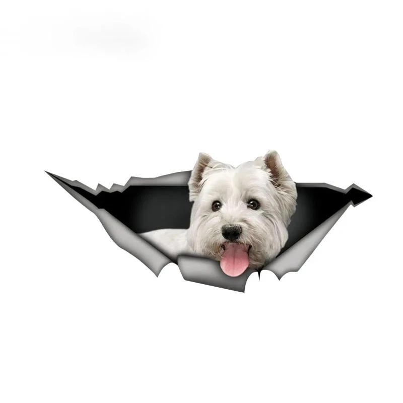 S50084# 13/15/17CM Personality PVC Decal West Highland White Terrier Car Sticker on Motorcycle Laptop Decorative Accessories