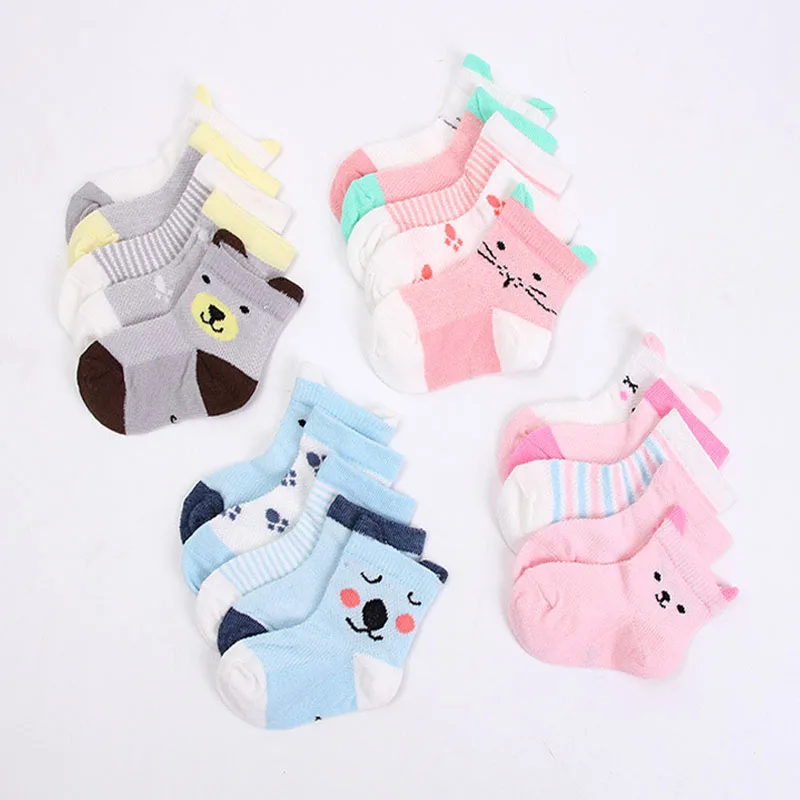 5 Pair/Lot Children Cotton Socks Boy Girl Baby Cute Cartoon Soft Mesh Short Socks For Spring Summer Fashion Kids