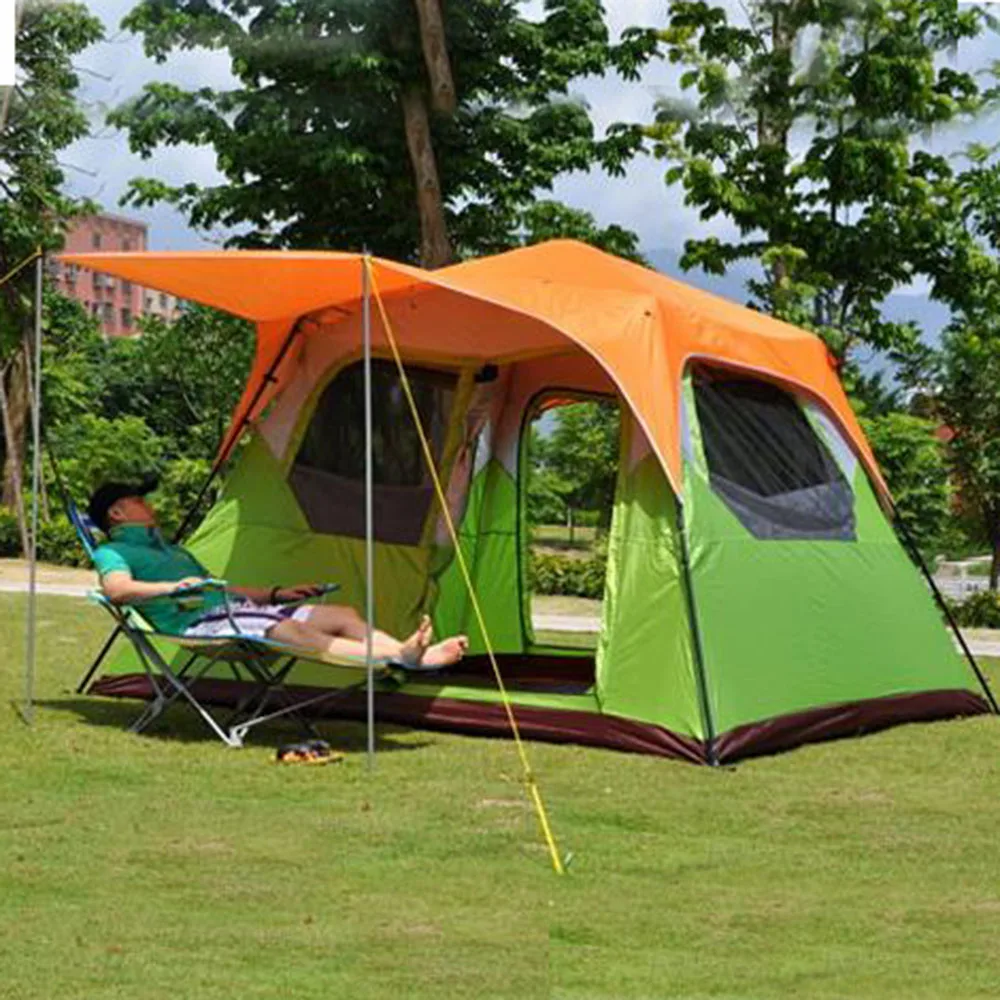 อัตโนมัติ Double Layer 5-8 คน Ultralarge กันน้ํา Windproof ครอบครัว Camping Barraca เต็นท์กลางแจ้ง