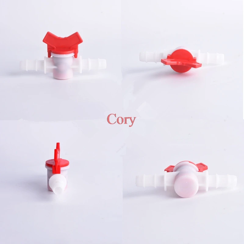 

1 шт. 4 мм, 6 мм, 8 мм, 10 мм, 12 мм, 16 мм, 20-дюймовый шланг, шаровой клапан, 2-сторонний пластиковый регулируемый клапан для орошения аквариума, CZYC