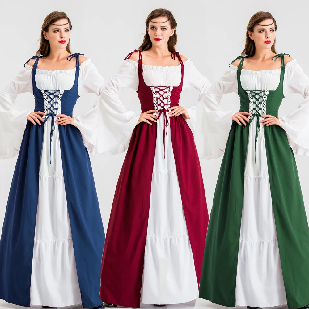 Sexy Medieval Renaissance Victorian Lady Dress Halloween Vintage Court Gothic Elegant Drama Maid Cosplay Costume