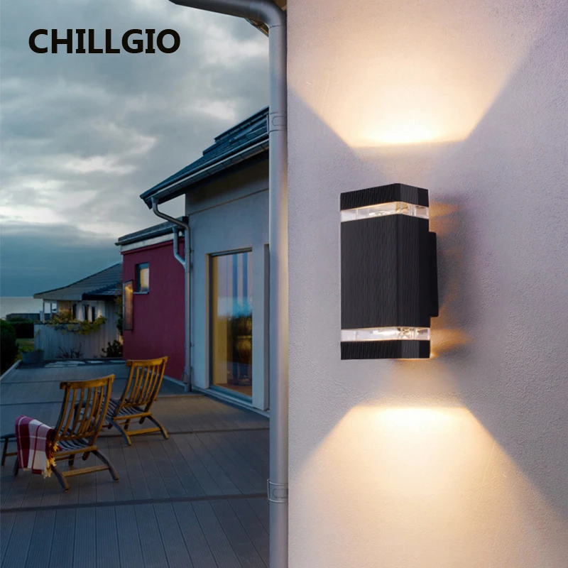 CHILLGIO Outdoor GU10 Wall Lamp Waterproof IP65 Porch Courtyard Aisle Hotel Home Deco Exterior Lighting Retro Interior Led Light