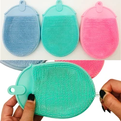 Brosse de bain de massage en silicone avec crochet pour bébé, gants doux, brosse à livres, dissolvant de boue, gIslande, gIslande, bulle, D343