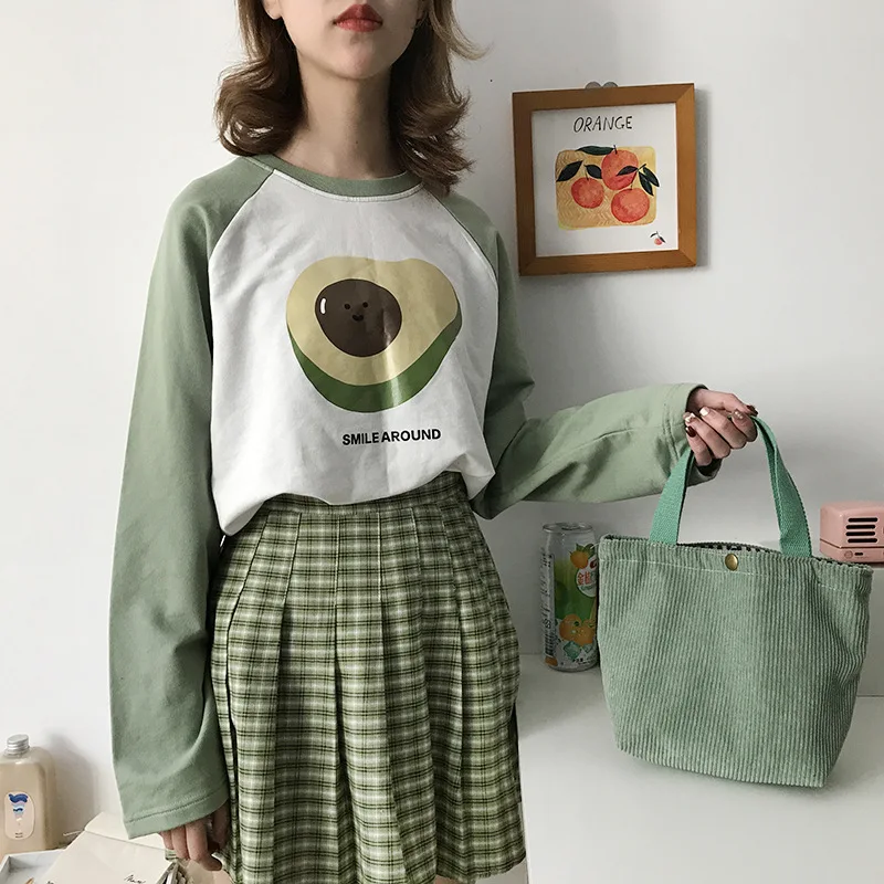 Women Bag Corduroy Tote Bag Casual Solid Hasp Soft Handbag Korean Ladylike Purse Shopping Bag Simple