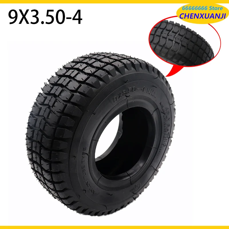 9 Inch 9x3.50-4 Inner Outer Tyre for Turf Rider Tread Lawnmower Golf ATV Pocket Bike Go Kart Mobility Scooter Electric Scooters