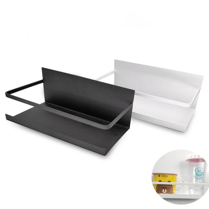 Single Layer Magnetic Absorption Storage Shelf Punch-Free Refrigerator Side Rack Home Kitchen Accessories