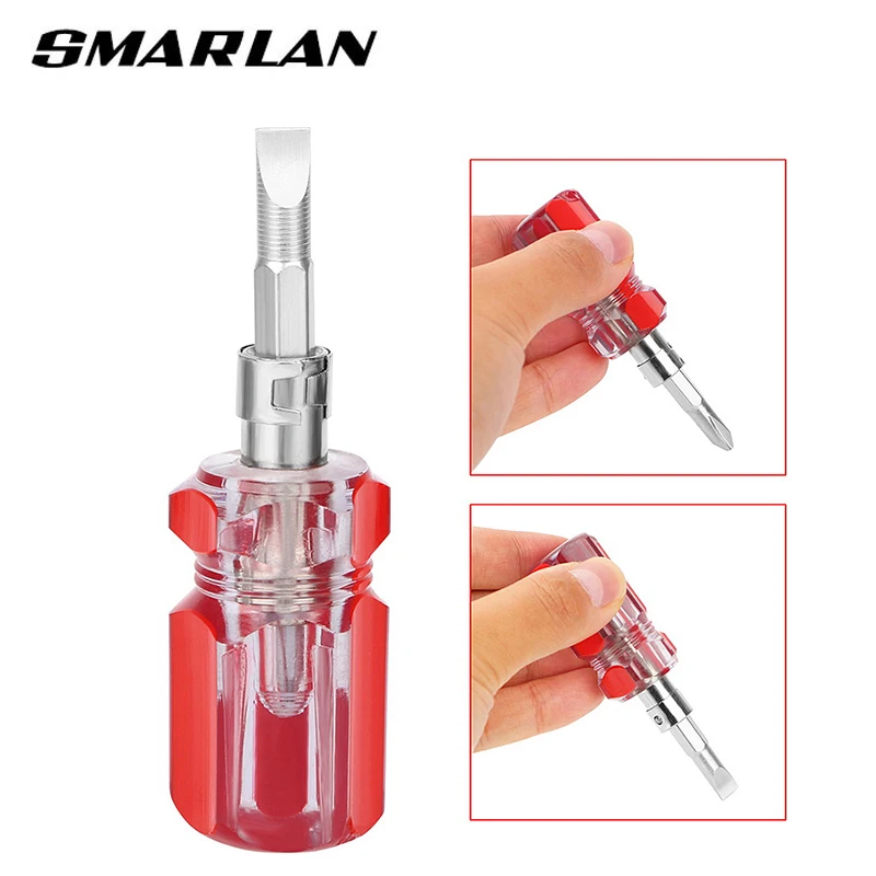 SMARLAN Dual Purpose Slotted/Phillips Screwdriver Expansion Screwdriver Cross Word Ratchet Screwdriver Manual Hardware Tools 1pc