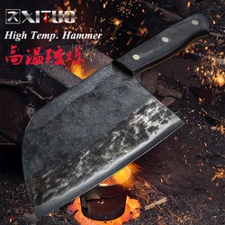 XITUO Chinese Chef's Knife Cleaver Hard and Sharp Wide Blade Humerus Cut Meat Sliced Fish Fillets Slaughter with Full Handle NEW