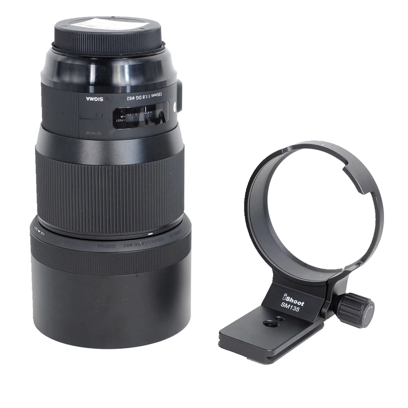 iShoot Lens Collar Support Tripod Mount Ring for Sigma 135mm f/1.8 DG HSM Art Lens Bottom is Arca Swiss Fit Quick Release Plate