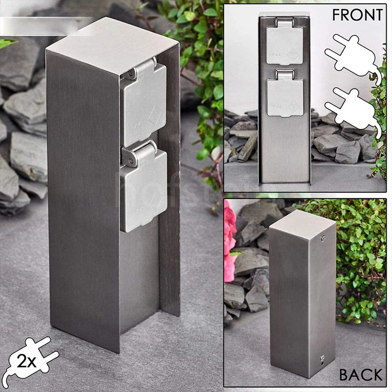 Outdoor Socket Weatherproof Waterproof Power Socket 3680W 16A Double EU FR Socket for Garden décor Lawn Mower Hedge Trimmer