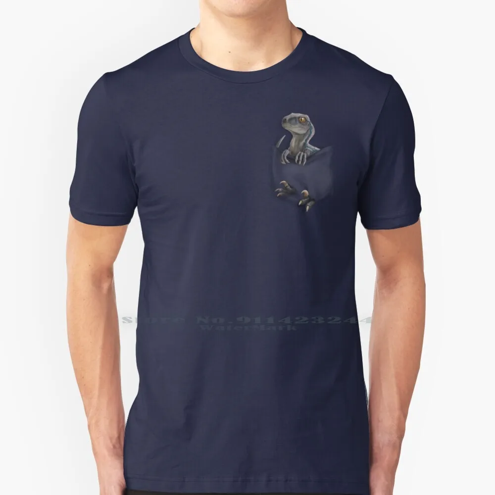 Pocket Protector-Blue T Shirt Cotton 6XL Velociraptor Blue Charlie Delta Echo Chris Pratt Steven Spielberg Stan Winston World