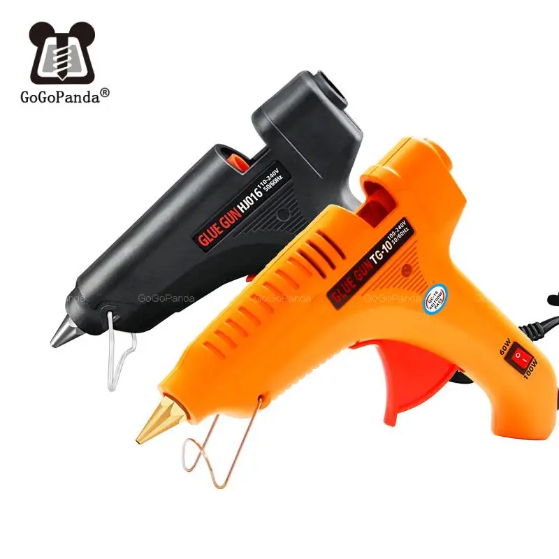 Free Shipping 100W DIY Hot Melt Glue Gun Black Sticks Trigger Art Craft Repair Tool with Light GG-5 110V-240V